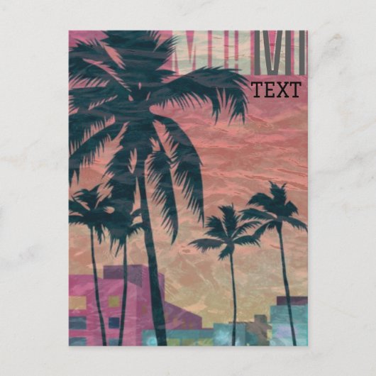 carte postale de Miami affiche de voyage (Devant)