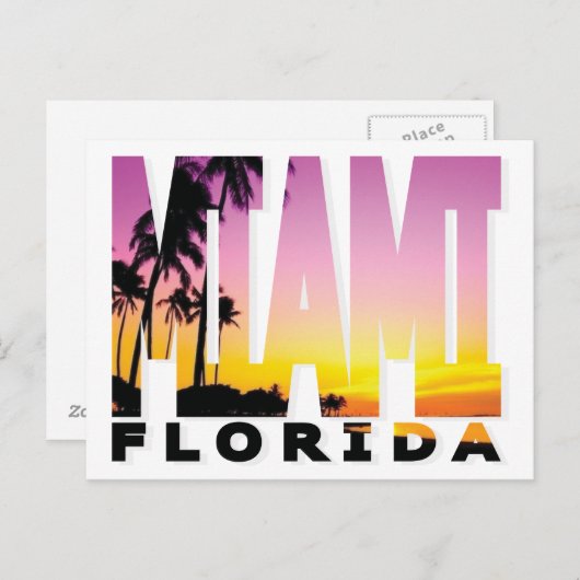 Carte postale de Miami, Floride (Devant / Derrière)