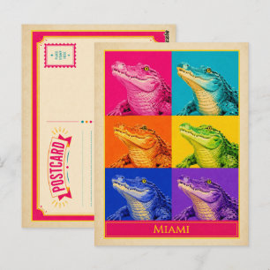 Carte postale de Miami Floride Alligator Vintage P