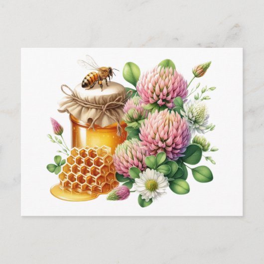 Carte postale de miel de couverture rouge (Devant)