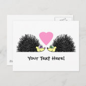 Carte Postale De Mignons Hérisson En Amour (Devant / Derrière)