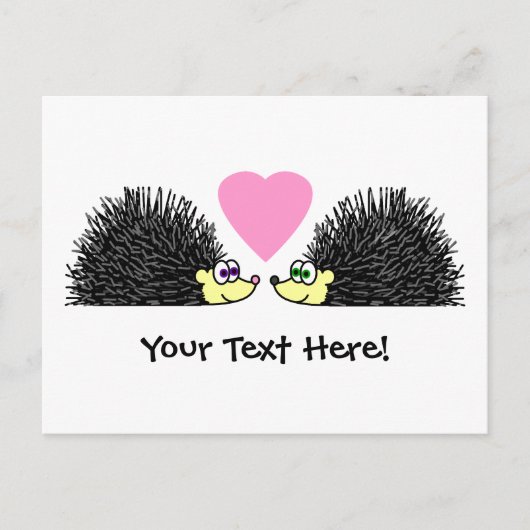 Carte Postale De Mignons Hérisson En Amour (Devant)