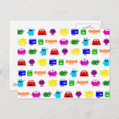 Carte Postale De mignons monstres de dessin animé (Devant / Derrière)