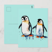 Carte Postale De mignons petits pingouins (Devant / Derrière)