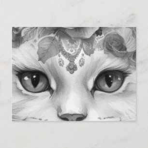 Carte Postale De mignons yeux de chat dans les tons gris