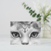 Carte Postale De mignons yeux de chat dans les tons gris (Debout devant)