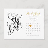 Carte Postale de Mise à Jour Calendrier Script Or (Devant)