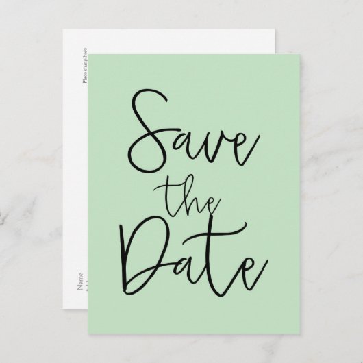 Carte postale de mise en garde SAVE THE DATE écrit (Devant / Derrière)