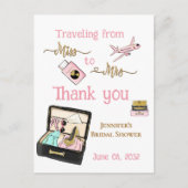 Carte Postale De Mlle à Mme Fête des mariées Voyage Merci (Devant)