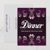 Carte postale de modèle d'invitation à un dîner (Devant / Derrière)