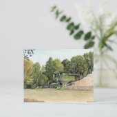 Carte postale de moissonneuse-batteuse (Debout devant)