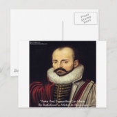 Carte Postale de Montaigne "Compagnons de lit" Citation de sages (Devant / Derrière)
