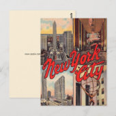 Carte postale de monuments de New York City (Devant / Derrière)