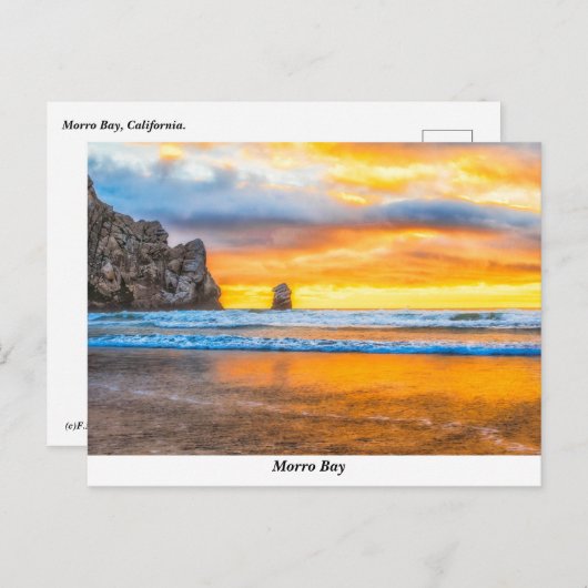 Carte postale de Morro Rock Beach (Devant / Derrière)