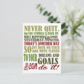 Carte Postale De motivation : Non jamais stoppé (Debout devant)