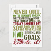 Carte Postale De motivation : Non jamais stoppé (Devant / Derrière)