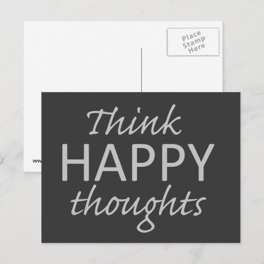 Carte postale de motivation Think Happy Thoughts (Devant / Derrière)