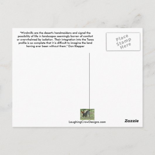 Carte postale de moulin à vent (Dos)