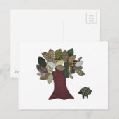 Carte postale de mouton et d'arbre (Devant / Derrière)