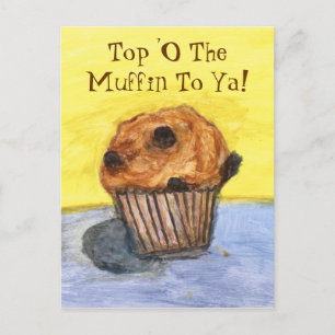 Carte postale de muffin aux pépites de chocolat pe