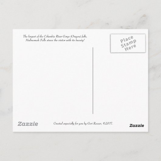 Carte postale de Multnomah Falls (Dos)