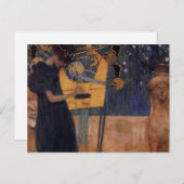 Carte postale de musique d'harpe de Gustav Kllimt (Devant / Derrière)