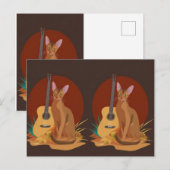 Carte postale de musique folklorique féline (Devant / Derrière)