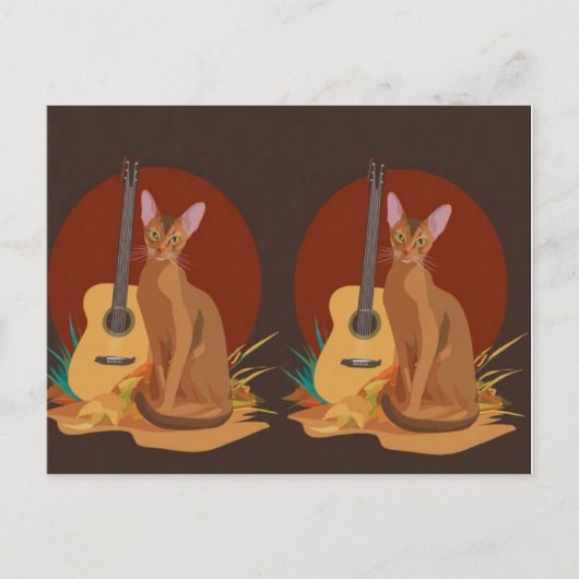 Carte postale de musique folklorique féline (Devant)