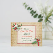 Carte postale de musique vintage d'hiver Enregistr (Debout devant)