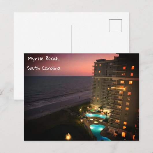 Carte postale de Myrtle Beach Caroline du Sud (Devant / Derrière)