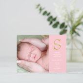 Carte postale de naissance avec monogramme et phot (Debout devant)