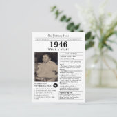Carte postale de naissance de 1946 dans un journal (Debout devant)