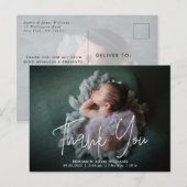 Carte postale de naissance de bébé avec un script  (Devant / Derrière)