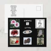 Carte postale de naissance de janvier Capricorne (Devant / Derrière)