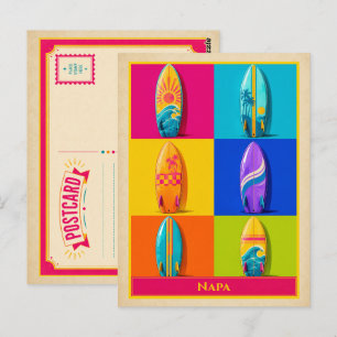 Carte postale de Napa Californie Planche de surf V