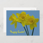 Carte postale de narcisses "Joyeuses Pâques" (Devant / Derrière)