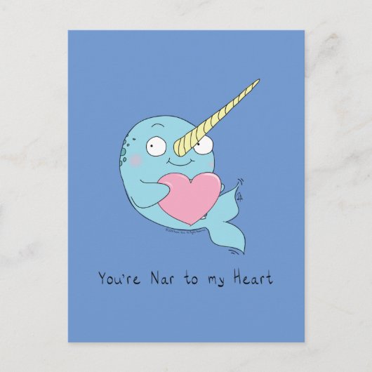 Carte postale de narval avec amour (Devant)