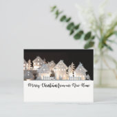 Carte Postale De New Home Maisons de Noël illuminées (Debout devant)