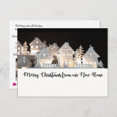 Carte Postale De New Home Maisons de Noël illuminées (Devant / Derrière)