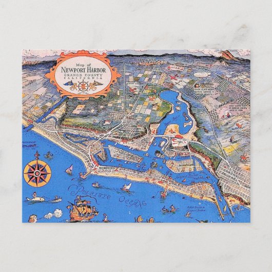 Carte postale de Newport Harbor CA (Devant)