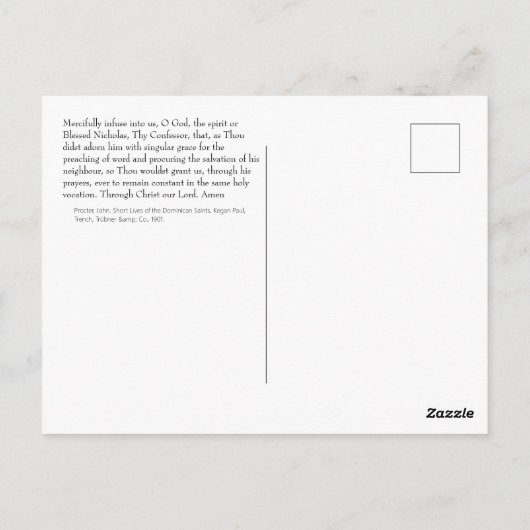 Carte postale de Nicholas of Paglia (Dos)