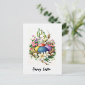 Carte postale de nid de Pâques rétro (Debout devant)