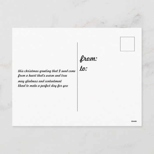 Carte postale de Noël (Dos)