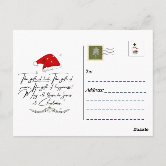 Carte postale de Noël (Dos)