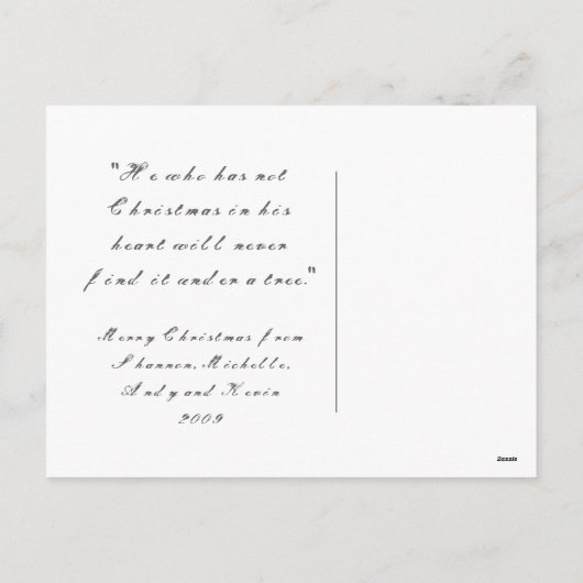 Carte postale de Noël (Dos)