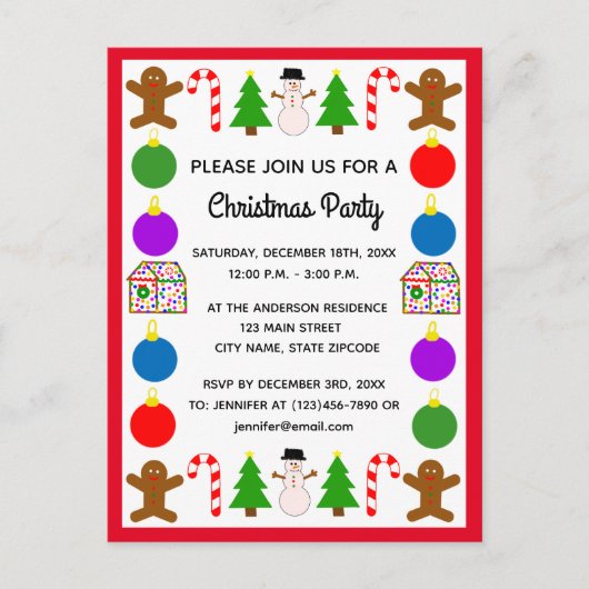 Carte postale de Noël #1 Invitation (Devant)