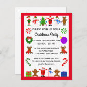 Carte postale de Noël #3 Invitation (Devant / Derrière)