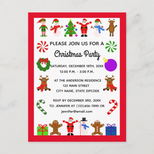 Carte postale de Noël #3 Invitation (Devant)