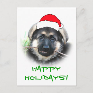 Carte postale de Noël à chiot