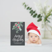 Carte postale de Noël à feuillage persistant (Debout devant)